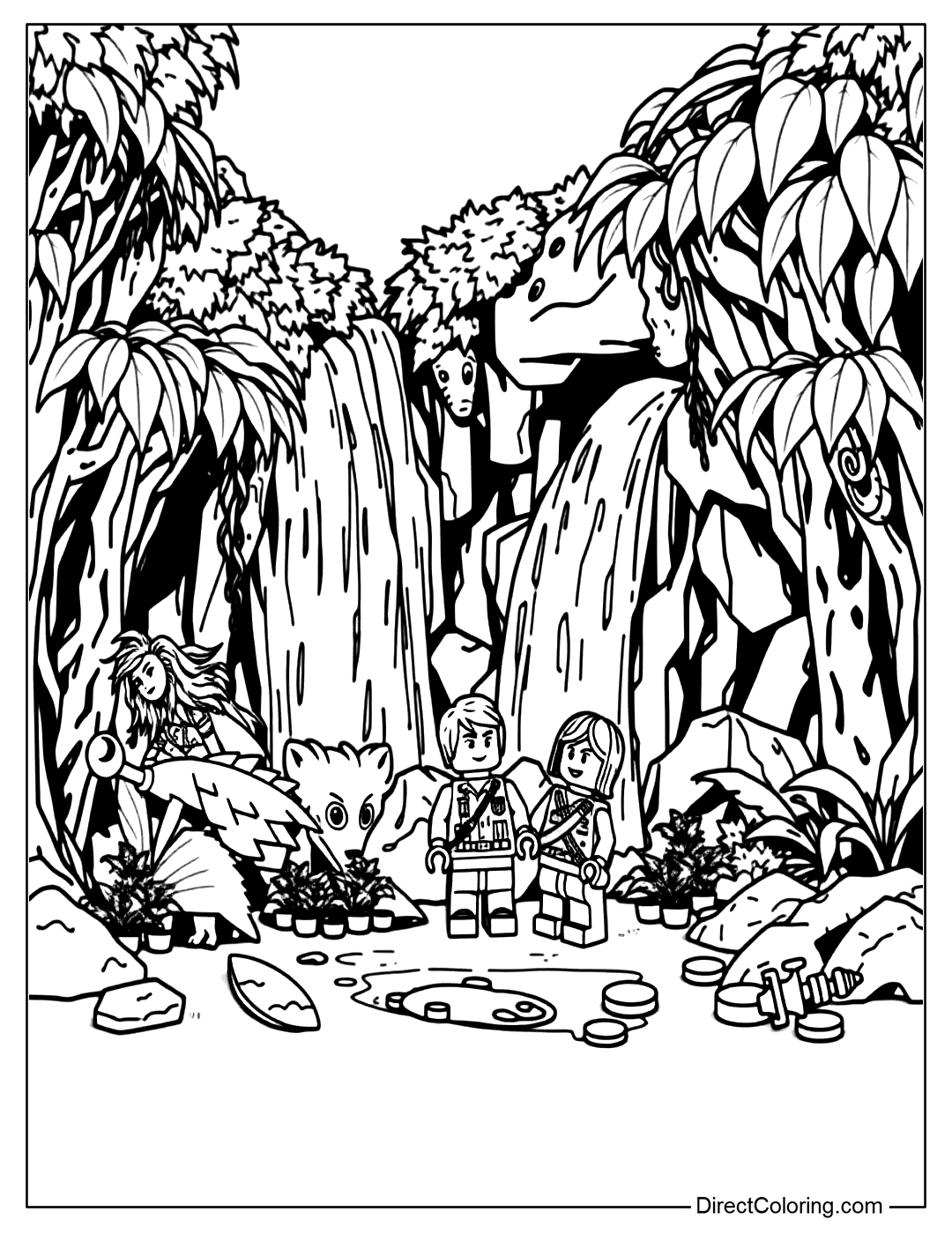 LEGO Survival in the Fforest Coloring Page
